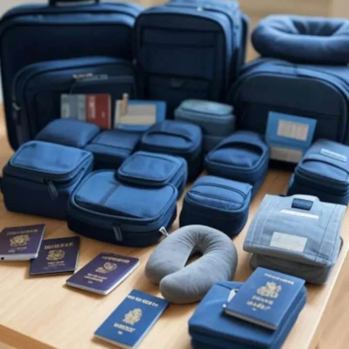 Zestaw dopasowanych walizek, plecaków i organizerów podróżnych