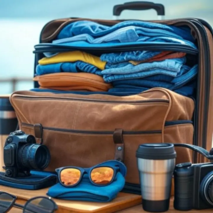 Baner promocyjny ze zniżkami na zestawy podróżne