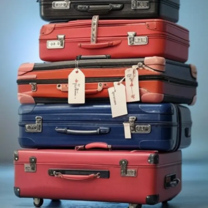 Stos najlepiej ocenianych walizek w różnych rozmiarach